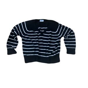 Old Navy Black and White Striped Women's Sweater